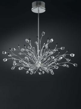Large Italian Rose Crystal Ceiling Light Finished in Polished Chrome ID Large View