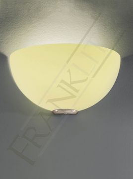 Satin Nickel White/Lime Green Glass Wall Uplighter - DISCONTINUED Large View