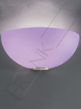 Satin Nickel and White/Lilac Glass Wall Uplighter - DISCONTINUED Large View