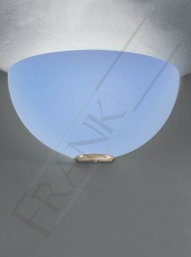 Satin Nickel and White/Blue Glass Wall Uplighter - DISCONTINUED Large View