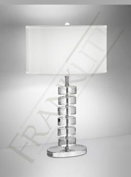 Crystal Glass Table Lamp complete with Silk Shade - DISCONTINUED Large View