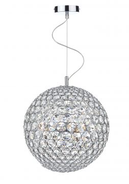 Polished Chrome Eight Light Crystal Sphere ID Large View