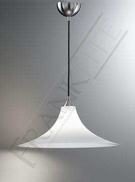 Satin Nickel and White Glass Large Single Pendant - DISCONTINUED Large View