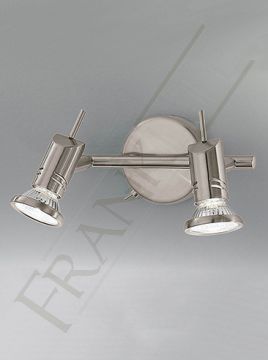 Satin Nickel Finish Adjustable Double Spotlight - DISCONTINUED Large View