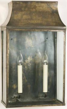 Large Solid Brass Wall Lantern - Colour Options ID Large View