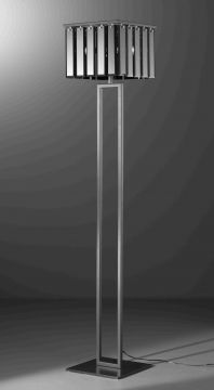 Italian floorlamp finished in black with black flat panel glass - BESPOKE SPECIAL COLOUR CHECK PRICE Large View