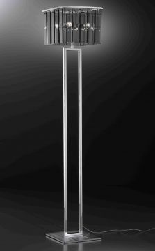 Italian floorlamp finished in chrome with smoked flat panel glass ID  Large View