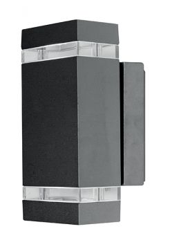 An Exterior Up and Down Wall Light in Dark Grey ID Large View