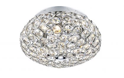 Polished Chrome and Crystal  Flush Ceiling Light ID Large View