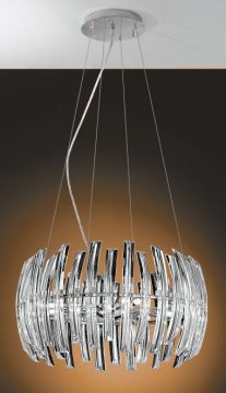 Modern 9 Lamp Halogen Crystal Chandelier - DISCONTINUED Large View