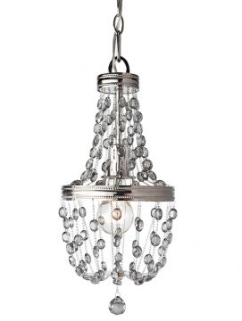 Polished Nickel and Smoked Crystal Glass Ceiling Light ID Large View