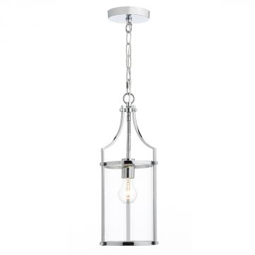 Polished Chrome Single Pendant Chain Lantern - DISCONTINUED Large View