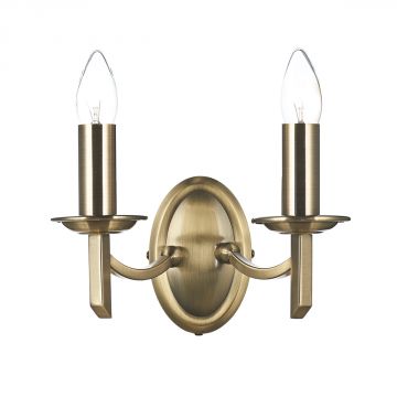 Antique Brass Finish Traditional Double Wall Light ID  Large View