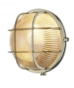 Solid Brass Round Exterior Wall Light in a Brass Finish ID Large View