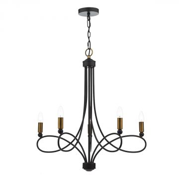 Dark Bronze 5 Arm Chandelier Style Pendant - DISCONTINUED Large View