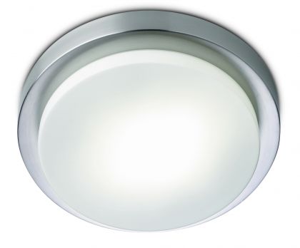 Low Energy IP44 Flush Ceiling Light in Satin Silver - DISCONTINUED Large View