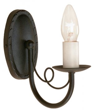 Traditional Single Wall Light finished in Black ID Large View