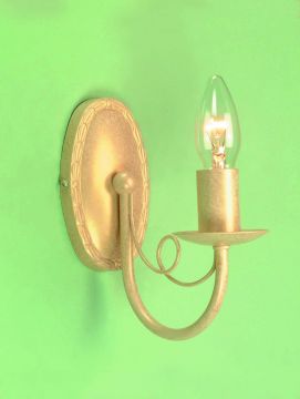 Traditional Single Wall Light finished in Ivory Gold ID Large View