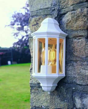Flush Outdoor Wall Light finished in White ID  Large View