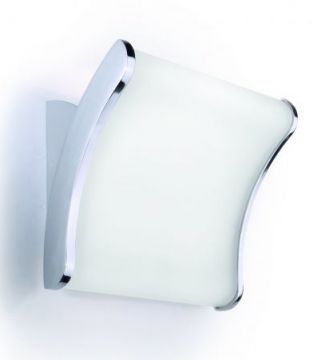 An Elegant Modern Wall Light in Chrome with Frosted Glass - DISCONTINUED Large View
