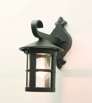 Black Traditional Outdoor Wall Light with Clear Glass ID Large View