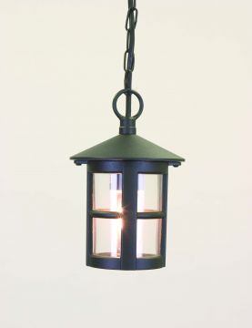 Black Traditional Outdoor Ceiling Pendant with Clear Glass ID Large View