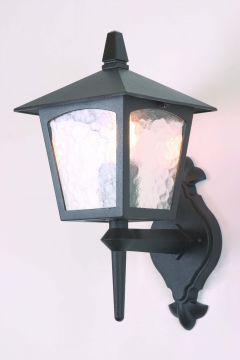 Black Coach Lantern Style Outdoor Wall Light ID Large View