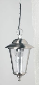 Stainless Steel Outdoor Hanging Lantern with Clear Diffuser - DISCONTINUED Large View