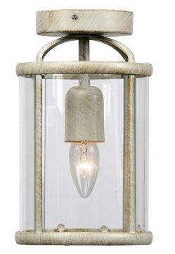 Small Flush Lantern in Cream Gold - Great for Low Ceilings ID Large View