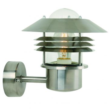Modern Outdoor Wall Light Finished in Satin Silver ID Large View