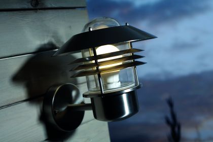 Modern Outdoor Wall Light Finished in Satin Silver ID Large View