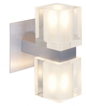 Wall light finished in aluminium with cut glass cubes ID Large View