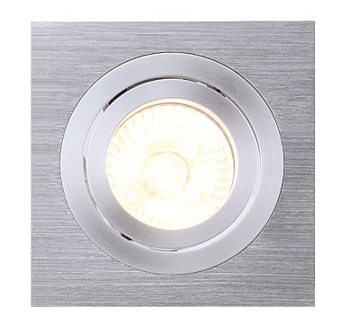 Brushed Aluminium 230v Square recessed downlighter ID Large View