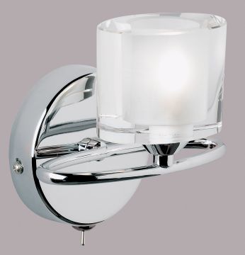 Modern Wall Light in Chrome with Crystal Shade iD Large View