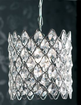 A Beautiful Lantern Style Ceiling Light with Cut Glass Droplets - DISCONTINUED Large View