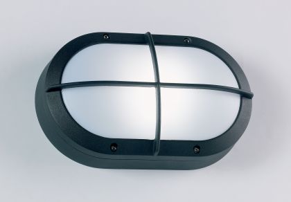 Compact Bulkhead Style Outdoor Light in Black - DISCONTINUED Large View