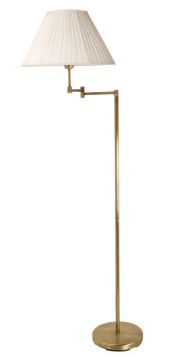 Swing Arm Floorstand in Antique Brass- shade not included ID Large View