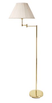 Swing Arm Floor Lamp in Polished Brass- shade not included ID Large View