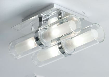 Modern Bathroom Ceiling Light in Chrome with Shades - DISCONTINUED Large View
