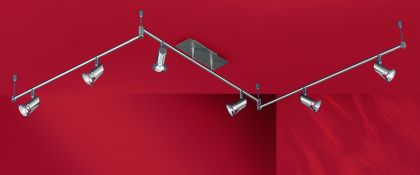 Long spotlight bar in satin and polished silver ID Large View