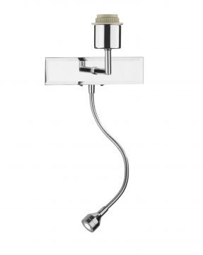 Polished Chrome Wall Light with LED Reading Arm ID Large View