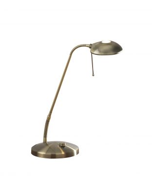 Adjustable Desk Lamp with Dimmer in Antique Brass - DISCONTINUED Large View
