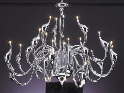 Large contemporary chandelier in chrome- Also in black ID Large View