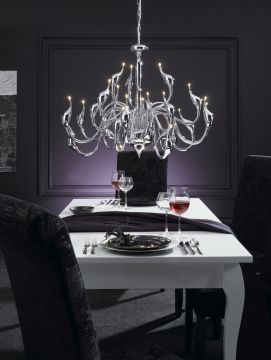 Large contemporary chandelier in chrome- Also in black ID Large View