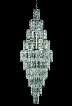 Stunning Stairwell Chrome Finish and Crystal Chandelier ID Large View