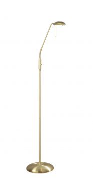 Halogen Floor Lamp with Flexible Head Finished in Satin Brass - DISCONTINUED Large View