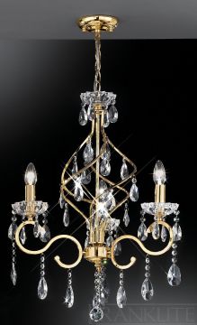 Spiral Design 3 Arm Gold Finish Chandelier ID Large View