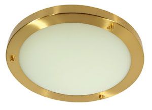 IP44 rated satin brass ceiling light W 30cm ID Large View