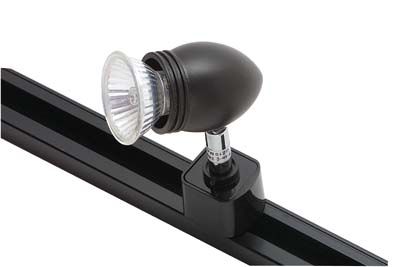Rounded Track Head in Black with Halogen Lamp ID Large View