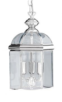 Large Bevelled Glass Lantern Finished in Chrome ID Large View